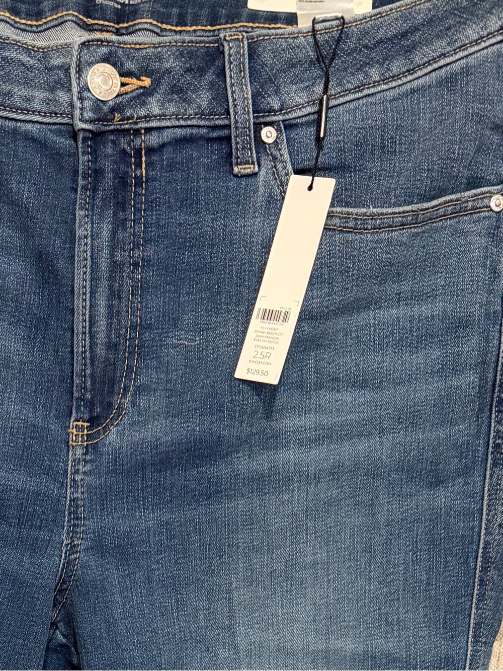 NWT, Chico's Women’s Mid Wash Blue Stretch skinny Bootcut Jeans